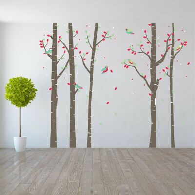 Walplus Birchtree Forest Self Adhesive Wall Sticker Decal 3D DIY Living Room