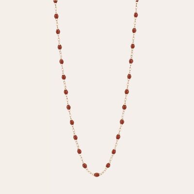 COLLIER RESINE ARGENTE BORDEAUX