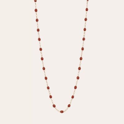 BURGUNDY SILVER RESIN NECKLACE