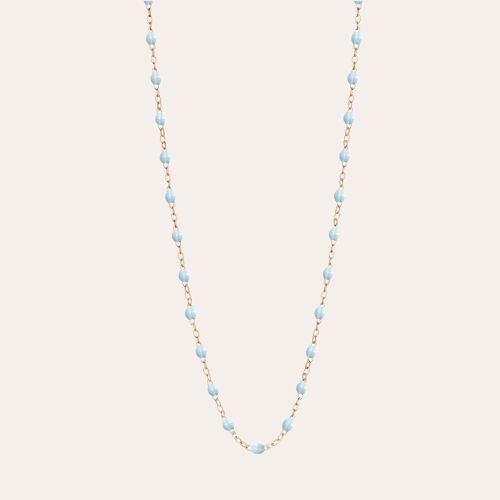 COLLIER RESINE DORE BLEU CIEL