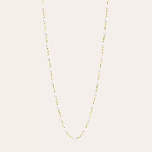 COLLIER RESINE DORE BLANC