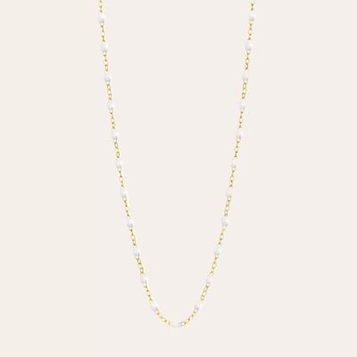 WHITE GOLD RESIN NECKLACE