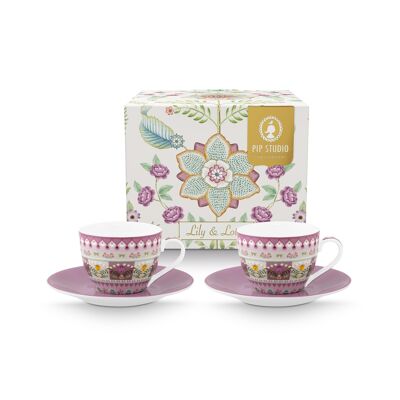 PIP - Caja de 2 pares de tazas de café Lily & Lotus - 120ml