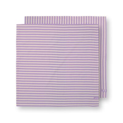 PIP - Set of 2 Lilac Striped Tea Towels - 65x65cm