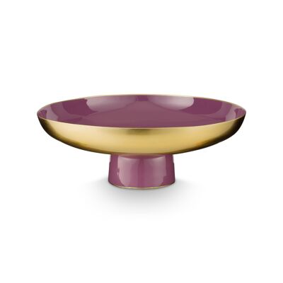PIP - Low metal hollow dish on Lilac foot - 12.5x35cm