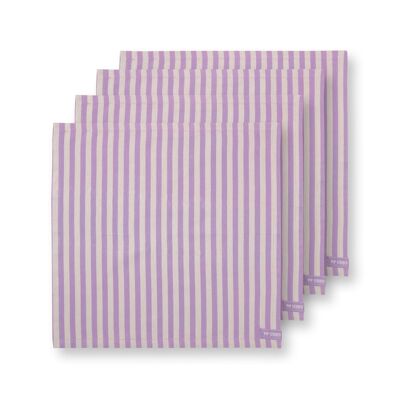 PIP – Set mit 4 lila gestreiften Servietten – 40 x 40 cm