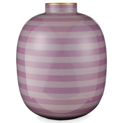 PIP - Vase métal Stripes Lilas - 32cm