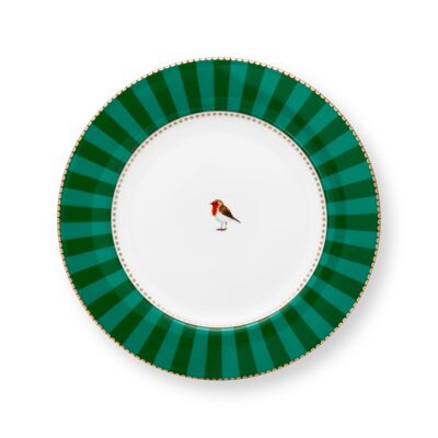 PIP - Piatto per pane color smeraldo a strisce Love Birds - 17 cm