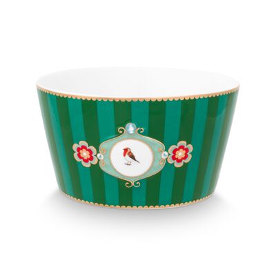 PIP - Love Birds Medaillon Stripes Bowl Emerald/Green - 15cm
