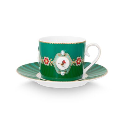 PIP - Love Birds Emerald/Green tea cup pair - 200ml