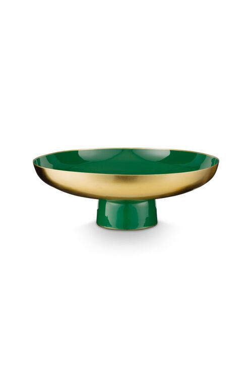 PIP - Plat creux Bas en métal sur pied Vert Foncé - 12,5x35cm