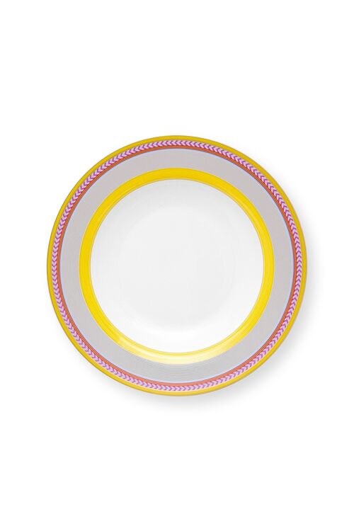 PIP - Assiette creuse Pip Chique Stripes Jaune - 23,5cm