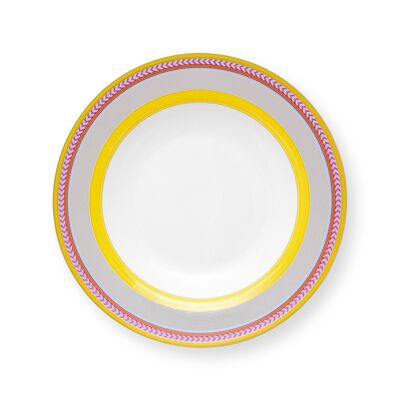 PIP - Assiette creuse Pip Chique Stripes Jaune - 23,5cm