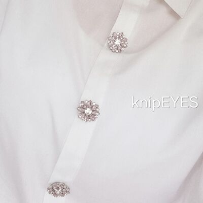 Button clip/Cufflink clip Flower Light Pink (per piece)