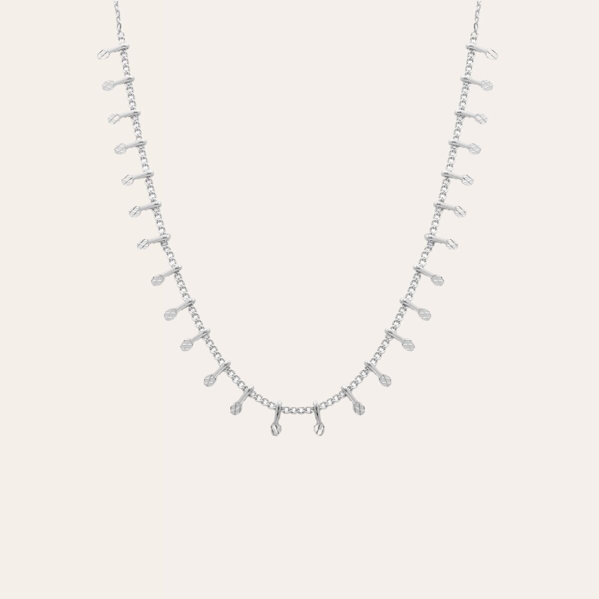 SILVER PAMPI NECKLACE