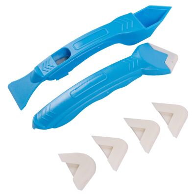 Kit per rimuovere e lisciare il sigillante siliconico blu da 2 pezzi - Per utente professionista