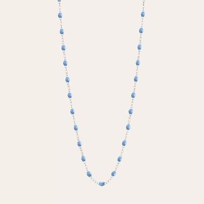 COLLIER RESINE ARGENTE BLEU CIEL