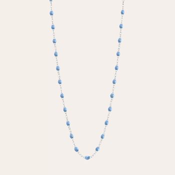 COLLIER RESINE ARGENTE BLEU CIEL