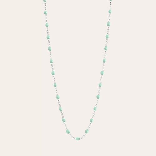 COLLIER RESINE ARGENTE VERT D'EAU