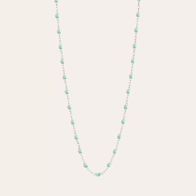 COLLIER RESINE ARGENTE VERT D'EAU