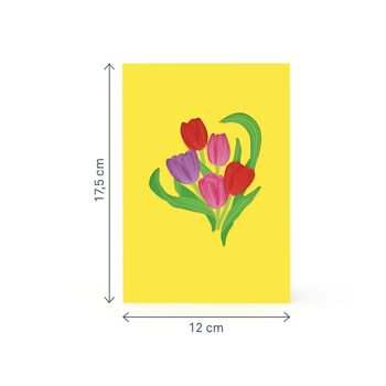 Carte pop-up colorée de prairie de tulipes 4