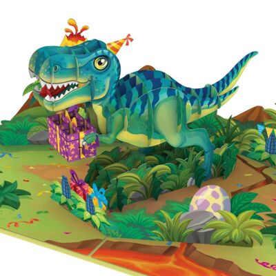 Biglietto pop-up con dinosauro