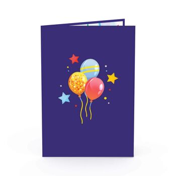 Carte pop-up Joyeux anniversaire (bleu) 5