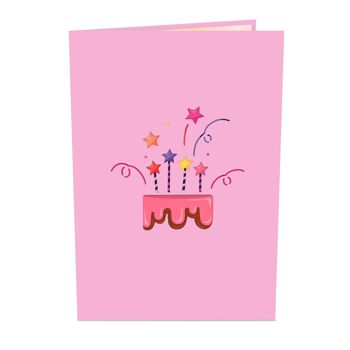 Carte pop-up Joyeux anniversaire (rose) 4