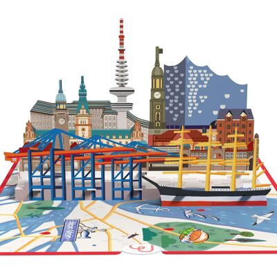 Carte pop-up de Hambourg