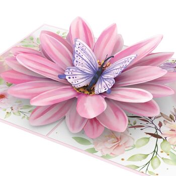 Carte pop-up fleur avec papillon 1
