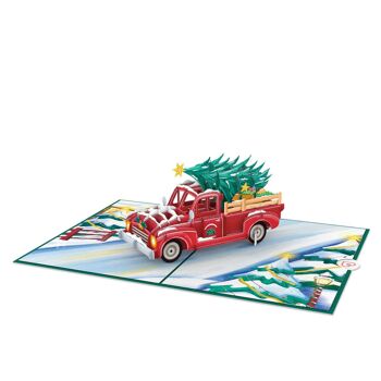 Carte pop-up Conduire à la maison pour Noël 3