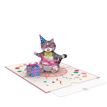 Carte pop-up anniversaire chat 4