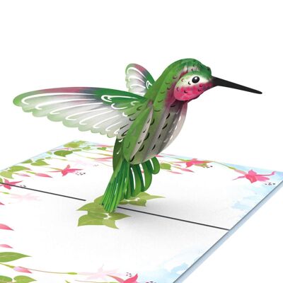 Tarjeta emergente de colibrí