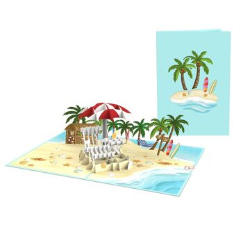 Carte pop-up vacances à la plage 2