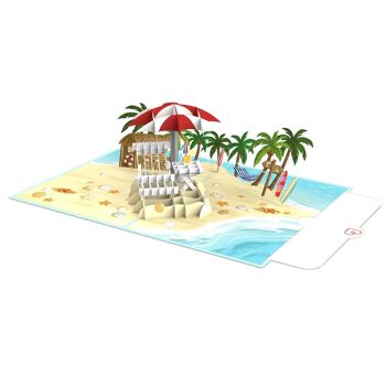 Carte pop-up vacances à la plage 4