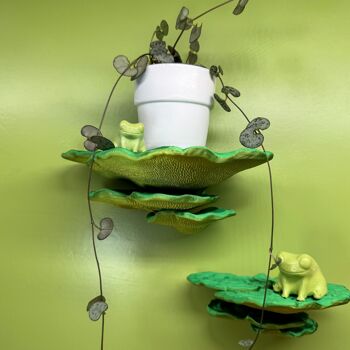 Etagère murale champignon flottante : champignon tramete à bosse aux couleurs vives 1