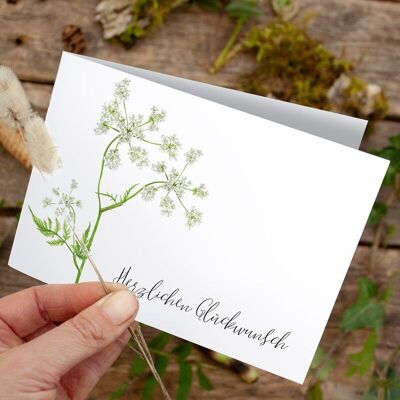 Folding card Wiesencherbel "Congratulations" - PRINTED INSIDE with envelope