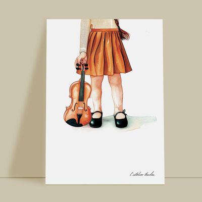 Violin girl children's bedroom wall decoration - Passion theme