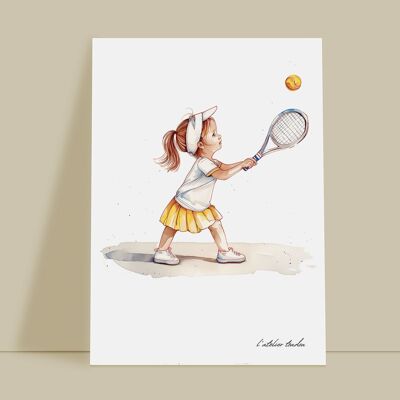 Baby tennis girl bedroom wall decoration - Passion theme
