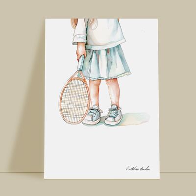 Tennis girl children's bedroom wall decoration - Passion theme