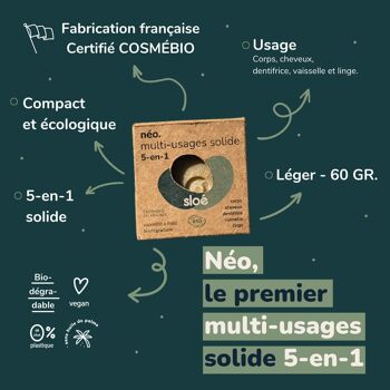 Néo : le premier multi-usages solide 5-en-1 (60GR.) : 5,16€HT X6 4