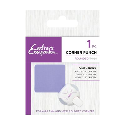 Crafters Companion 3 –En-1 - Perforadora de esquinas redondeadas