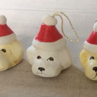 Merryfield Pottery - Perros de diseño navideño con diseño de sombreros