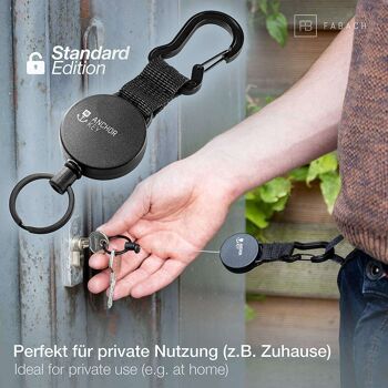 Porte-clés à enrouleur "Anchor Key" yo-yo avec câble en acier extensible 12
