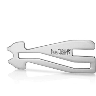 "Trolley Master" (plateado) El primer eliminador de carritos de la compra para todos los carritos de la compra.