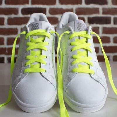 Lacets plats Jaunes Fluo en coton