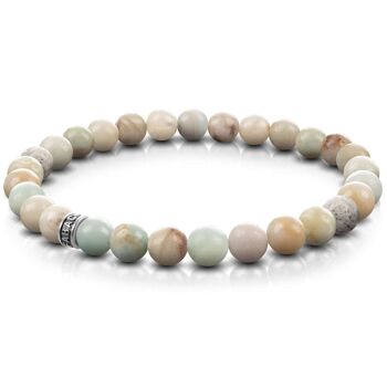 Bracelets de perles avec perles de pierres précieuses de 6 mm et perle logo en argent sterling 925 2