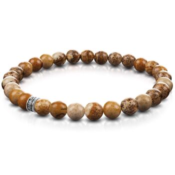 Bracelets de perles avec perles de pierres précieuses de 6 mm et perle logo en argent sterling 925 9