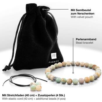 Bracelets de perles avec perles de pierres précieuses de 6 mm et perle logo en argent sterling 925 13