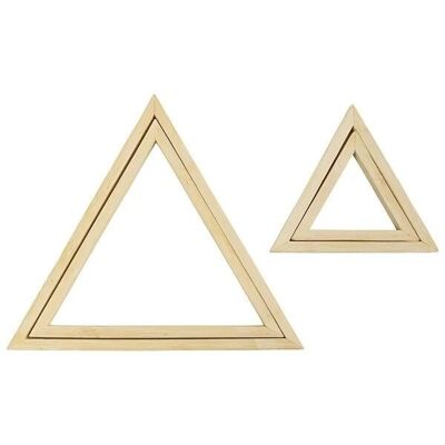 Marcos de tambor para bordar - Triángulos de madera - 2 piezas
